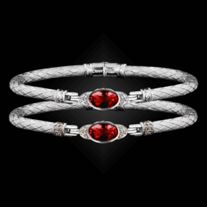 301 Lab Created Ruby Caerleon two Elegante Bangle Bracelet Builder