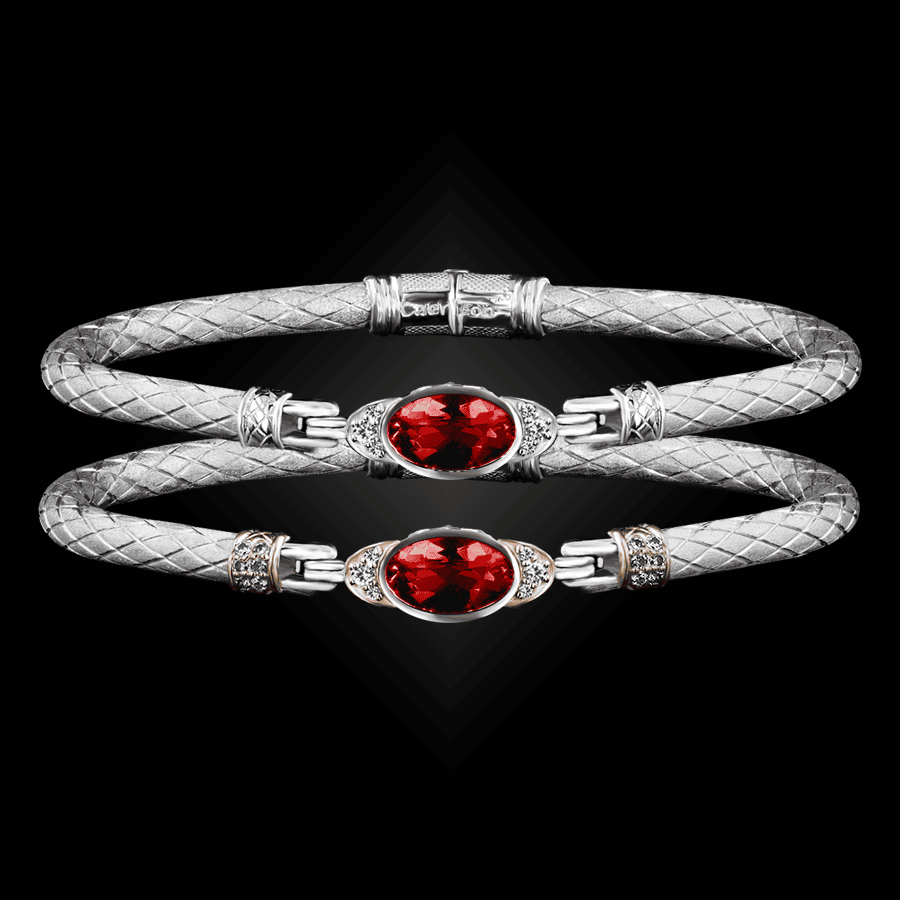 301 Lab Created Ruby Caerleon two Elegante Bangle Bracelet Builder