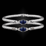 301 Lab Created Blue Sapphire Caerleon two Elegante Bangle Bracelet Builder