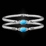 301 Reconstituted Turquoise Caerleon two Elegante Bangle Bracelet Builder
