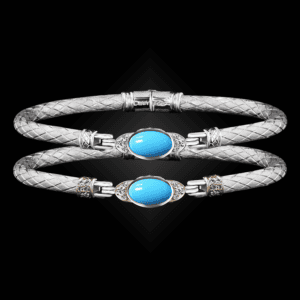301 Reconstituted Turquoise Caerleon two Elegante Bangle Bracelet Builder
