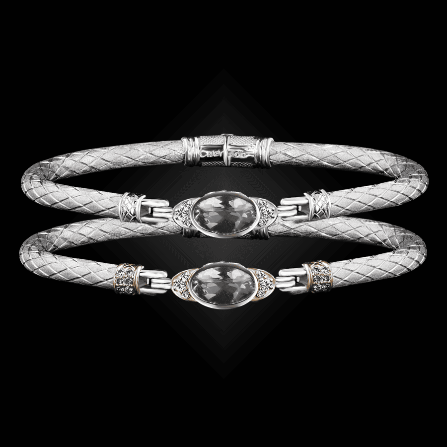 301 White Topaz Caerleon two Elegante Bangle Bracelet Builder