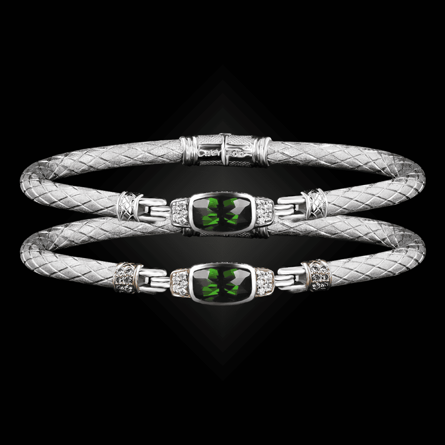302 Lab Created Emerald Caerleon two Classica Bangle Bracelet Builder