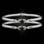 303 Lab Created Emerald Caerleon two Natura Bangle Bracelet Builder