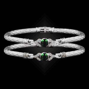 303 Lab Created Emerald Caerleon two Natura Bangle Bracelet Builder