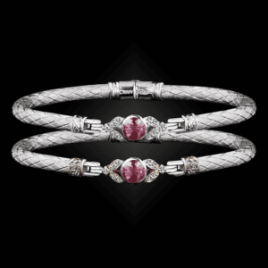 303 Lab Created Pink Sapphire Caerleon two Natura Bangle Bracelet Builder