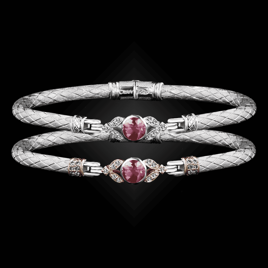 303 Lab Created Pink Sapphire Caerleon two Natura Bangle Bracelet Builder