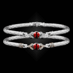 303 Lab Created Ruby Caerleon two Natura Bangle Bracelet Builder
