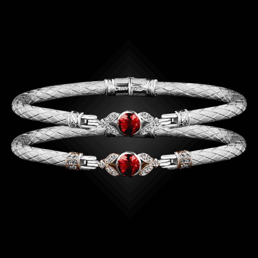 303 Lab Created Ruby Caerleon two Natura Bangle Bracelet Builder