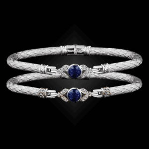 303 Lab Created Blue Sapphire Caerleon two Natura Bangle Bracelet Builder