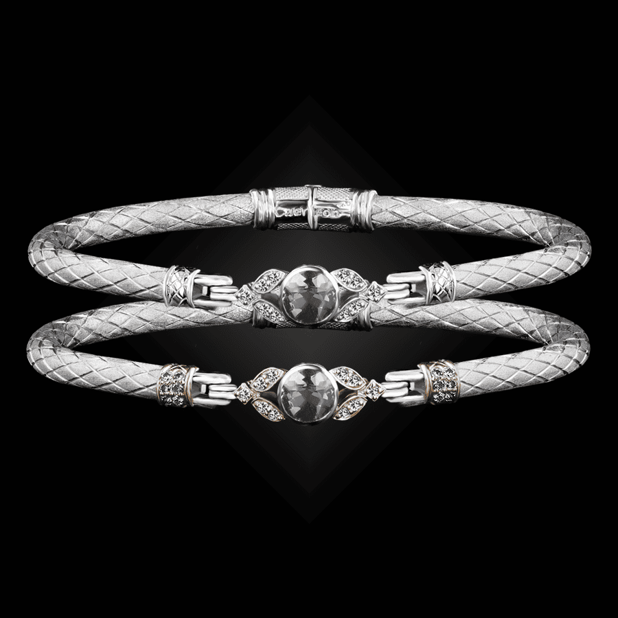 303 White Topaz Caerleon two Natura Bangle Bracelet Builder
