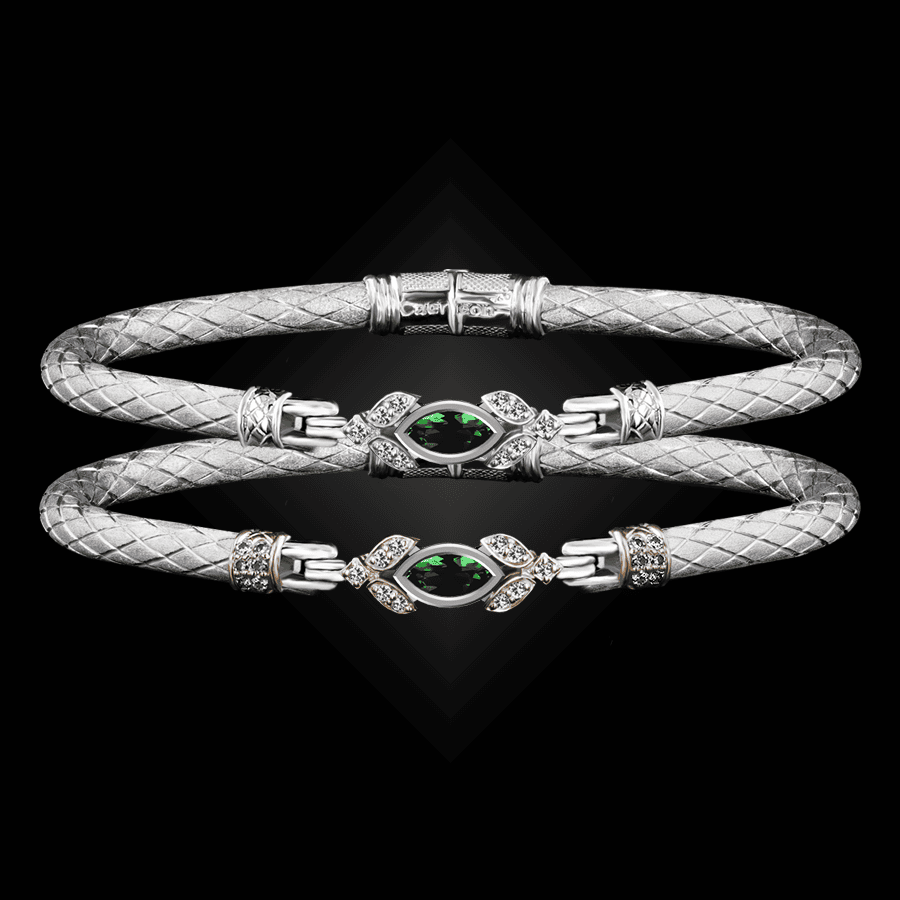 304 Lab Emerald Caerleon two Marchesa Bangle Bracelet Builder