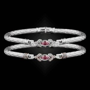 304 Lab Pink Sapphire Caerleon two Marchesa Bangle Bracelet Builder