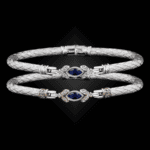 304 Lab Blue Sapphire Caerleon two Marchesa Bangle Bracelet Builder