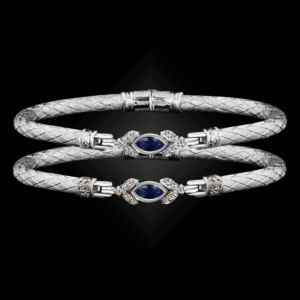 304 Lab Blue Sapphire Caerleon two Marchesa Bangle Bracelet Builder