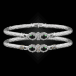 305 Lab Emerald Caerleon two La Pera Bangle Bracelet Builder