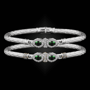 305 Lab Emerald Caerleon two La Pera Bangle Bracelet Builder