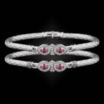 305 Lab Pink Sapphire Caerleon two La Pera Bangle Bracelet Builder