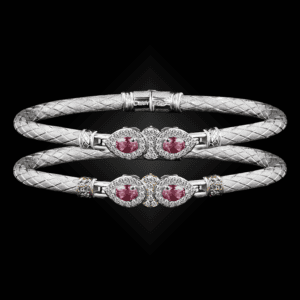 305 Lab Pink Sapphire Caerleon two La Pera Bangle Bracelet Builder