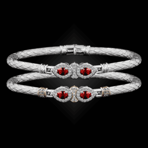 305 Lab Ruby Caerleon two La Pera Bangle Bracelet Builder