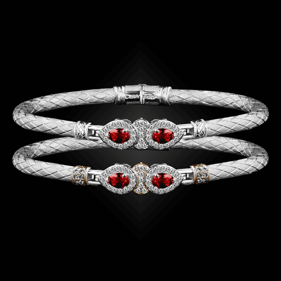 305 Lab Ruby Caerleon two La Pera Bangle Bracelet Builder