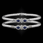 305 Lab Blue Sapphire Caerleon two La Pera Bangle Bracelet Builder