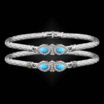 305 Recon Turquoise Caerleon two La Pera Bangle Bracelet Builder