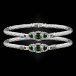 306 Lab Emerald Caerleon two Cuscino Bangle Bracelet Builder
