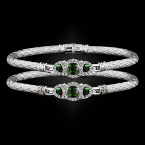 306 Lab Emerald Caerleon two Cuscino Bangle Bracelet Builder