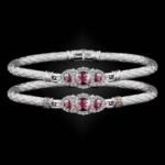 306 Lab Pink Sapphire Caerleon two Cuscino Bangle Bracelet Builder