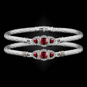 306 Lab Ruby Caerleon two Cuscino Bangle Bracelet Builder