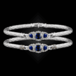 306 Lab Blue Sapphire Caerleon two Cuscino Bangle Bracelet Builder