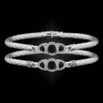 306 Onyx Black Caerleon two Cuscino Bangle Bracelet Builder