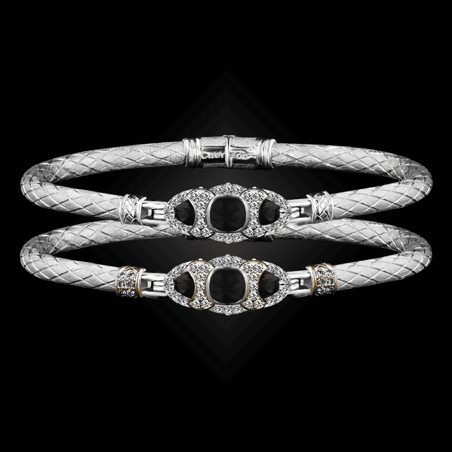 306 Onyx Black Caerleon two Cuscino Bangle Bracelet Builder