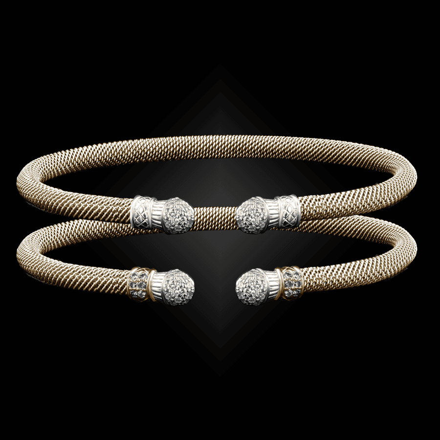 201 Diamond Milanese Vermeil Elegante Cuff Bracelet Builder