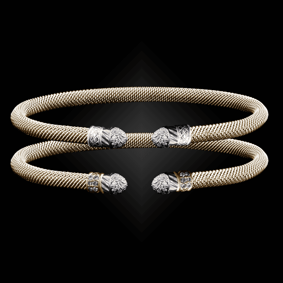 202 Diamond Milanese Vermeil Classica Cuff Bracelet Builder