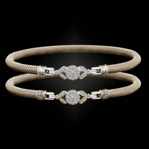 303 Diamond Milanese Vermeil Natura Bangle Bracelet Builder