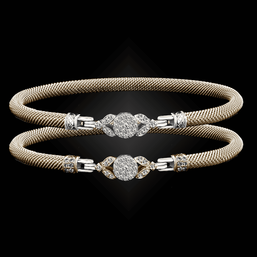 303 Diamond Milanese Vermeil Natura Bangle Bracelet Builder